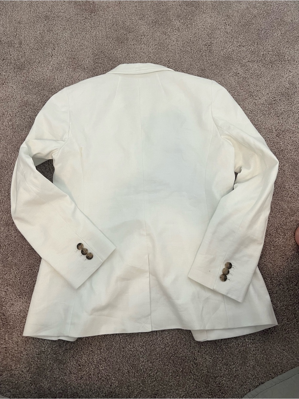 J. Crew White Blazer with Black Label Detailing - Picture 2 of 3